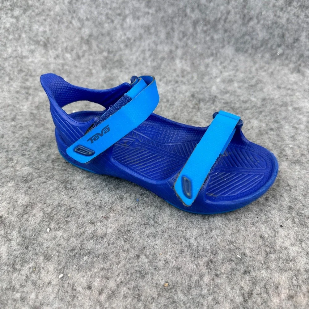 Teva Barracuda Kids Sandals Size 6 Blue Water Sport Hook Loop Strap Shoes
